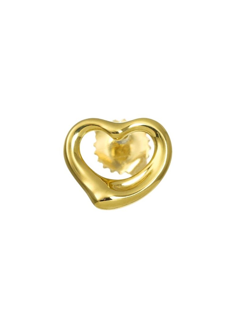 Tiffany & Co Open Heart Single Earrings 18k Yellow Gold 750 One Side